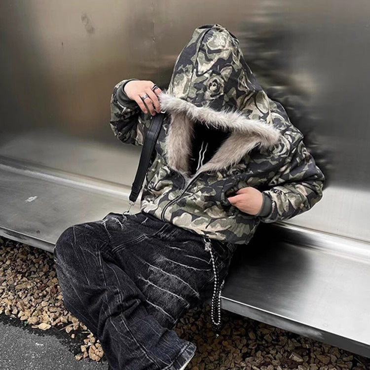Camo Fur Hoodie