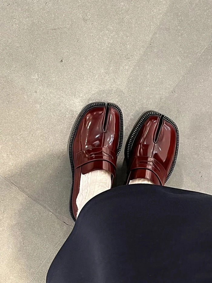 Patent Leather Tabi Loafers