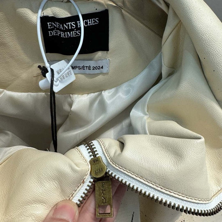 ERD Melancholy White LEather Jacket