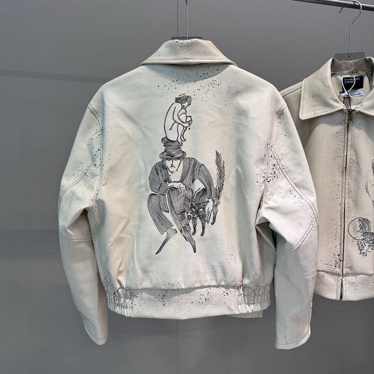 ERD Melancholy White LEather Jacket